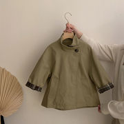 2025秋※女の子用 トレンチ風コート 春秋新作 韓国風クラシックボタン