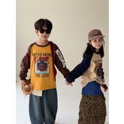 2025秋新作 韓国風子供服 キッズ服 男女兼用  長袖  Tシャツ  カットソー 2色  90cm-150cm