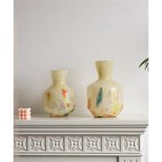 ガラス製琥珀花瓶 花を美しく飾る 居間アクセサリー