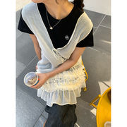 フリルベスト　レイヤード　レディース　INS　韓国ファッション