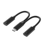 PGA USB-C充電ポート付 USB-C to USB-C イヤホン変換アダプタ ブラッ