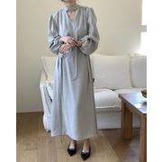 2025年INS 秋新作 　韓国風    気質    chic 韓国ファッション   ロングワンピース