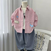 2025秋※男児 長袖シャツ 開襟カジュアルアウター 韓国風デザイン