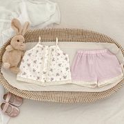 zheg☆女の子 子供服 2025夏 花柄キャミトップス+ショートパンツ 2点セット