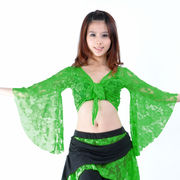 ステージ 応援団 演出 競技ドレス ベリーダンス インドダンス レースアップ 花柄レース シャツ上着 13色