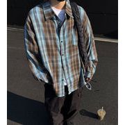 メンズファッション チェック柄 シャツ 男女兼用 カジュアル トップス 春夏 2025新作★全4色