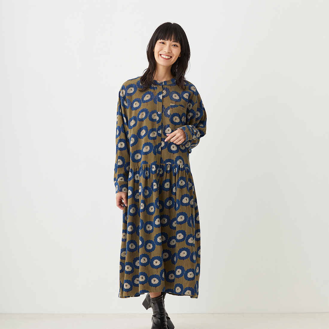 【PORINA】ワンピース ファンシー[レディースゆったり花柄フラワーナチュラルアジアン秋冬25AW]