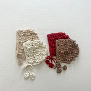 ins　新作　女の子　花柄　ボンネット　可愛い　女児　帽子　ニット帽子　耳あて　おしゃれ　子供帽子　5色