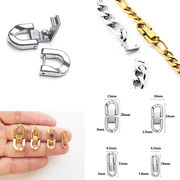 【ステンレス製 コネクター 留め具】チェーン接続パーツ 中折れ式 クラスプ 金属アレルギー対応