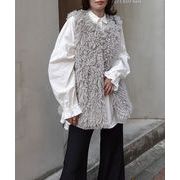 【2025年新作】プードルボアベスト　トップス　レイヤード　晩夏　秋　冬　AW　春　大人　きれいめ　高級感