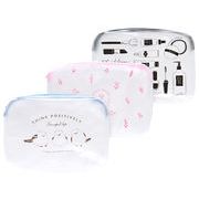 クリアポーチL　フラワー＆シマエナガ＆コスメ柄