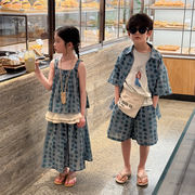 ★夏新作★韓国風ベビー服★トップス+ズボン★トップス+スカート★90cm～150cm 2色