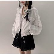 今季マストバイ  気質   おしゃれ  chic 韓国ファッション   個性的 長袖   フード付き  ジャケット 着痩せ