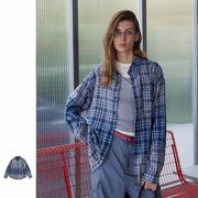 メンズファッション チェック柄 シャツ 男女兼用 カジュアル トップス 春秋 2025新作★