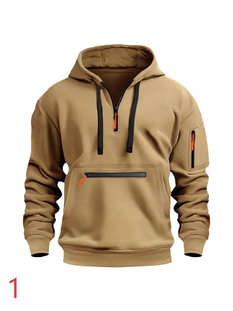 2025 新作 メンズ  無地 秋冬 パーカー フード付き カジュアル  長袖 ファースナー