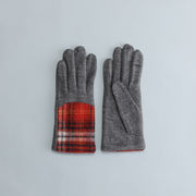【WOMEN】タータンチェックジャージグローブ / タッチパネル対応
