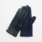 【WOMEN】タータンチェックコンビジャージグローブ / タッチパネル対応