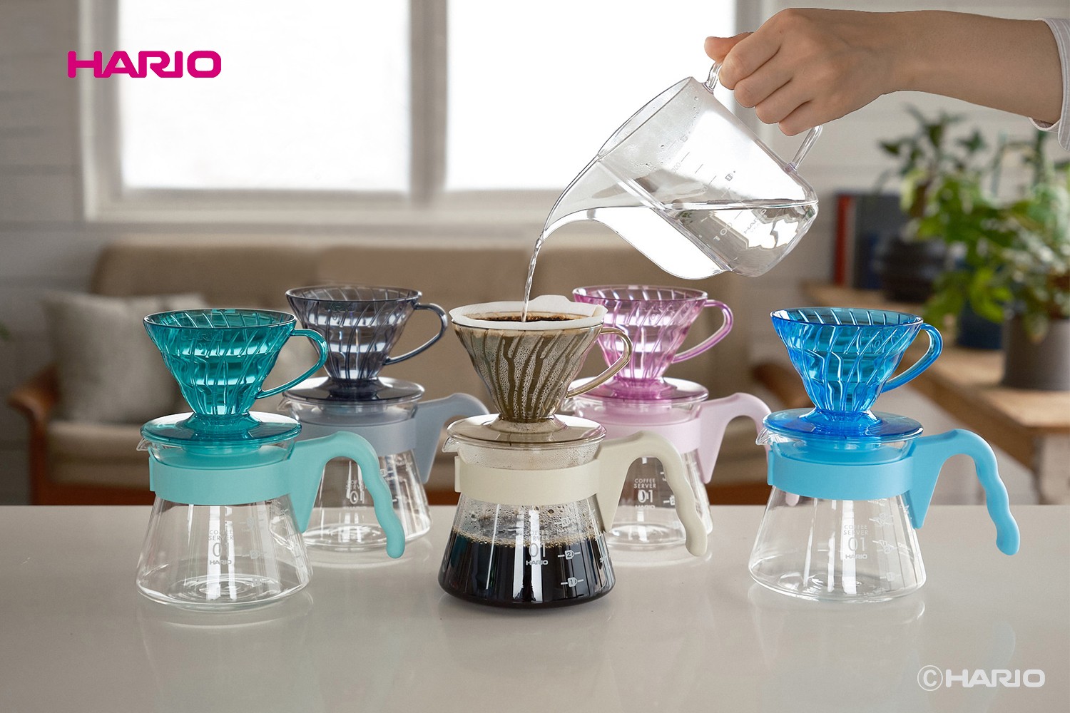 『HARIO』数量限定 V60カラーブリュー・ウィズケトル VCSDA-01-20CP V60発売20周年 (ハリオ)