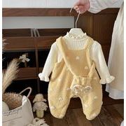 2025秋新作  韓国風子供服 キッズ服 サロペット+長袖 トップス Tシャツ女の子 カジュアル 66-90cm