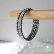 形状記憶 チタン ブレスレット アクアマリン テラヘルツ パワーストーン 天然石 自社製