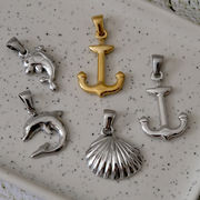 ステンレス製ペンダントトップ 【75. マリン】金属アレルギー対応 海 夏 パーツ チャーム