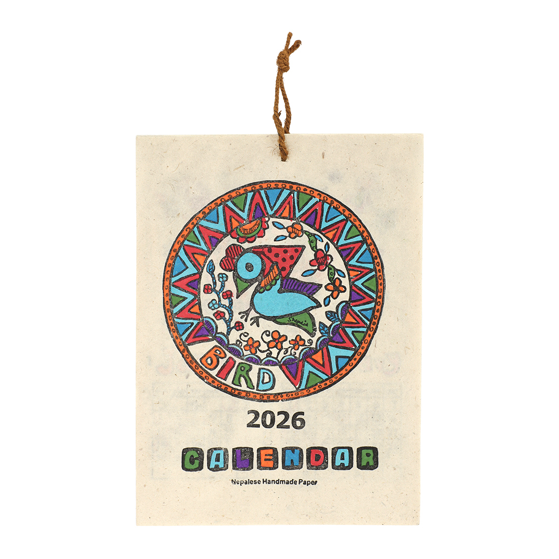 カレンダー S バード[鳥トリとり手漉き紙ネパールアジアンエスニック 和紙25AW]