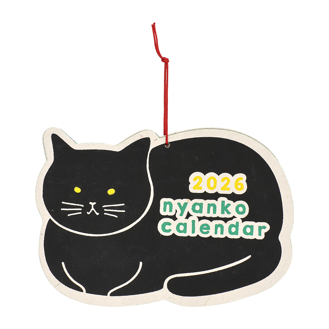 シェイプカレンダー にゃんこ[猫ねこネコキャットアニマル動物手漉き紙ネパール 和紙25AW]