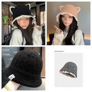 韓国風 フード付きマフラー 一枚で完成 冬のニット防寒小物   11色