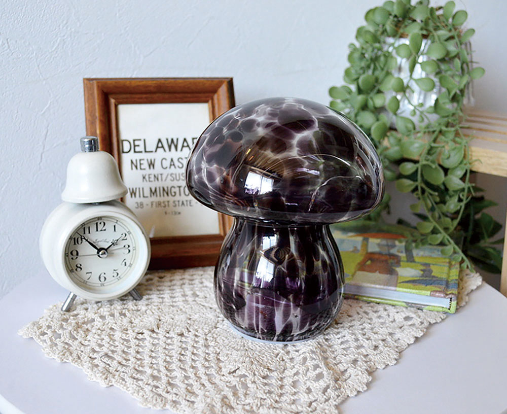 ☆マッシュルームガラスライト ダークブラウン　照明/電気/デスクライト/インテリア/卓上