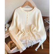 秋冬トップス  レディース ニット セーター ブラウス ファブリック カーディガン