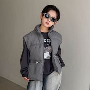 シンプル ジュニアベスト スタンドカラー 2色 100-160cm