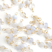 【天然石 ブルーメノウ】コネクター チャーム シャンクビーズ 約4×5mm   ピアス ネックレス素材