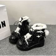 秋冬シューズ ブーツ ショートブーツ ロリータファッション 厚底  裏起毛 お出かけ