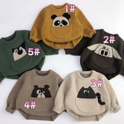 キュート 韓国風 子供ニット 秋冬 おしゃれ ルーズ 男女兼用  5色  80-130cm