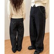 2025年INS 秋冬新作   気質   おしゃれ  ハイウエスト  ストレートフィット   ジーンズ