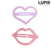 ヘアアクセサリー ヘアピン パッチンピン ぱっちん スリーピン ハート リップ かわいい ガーリー 大きめ