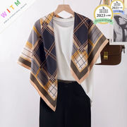 全149色 チェック柄 プリント スカーフ 90*90cm 四角形 ショール レディース レトロ風 ファッション