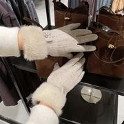 手袋　かわいい　レディース　秋冬　韓国ファッション　デザイン　リボン