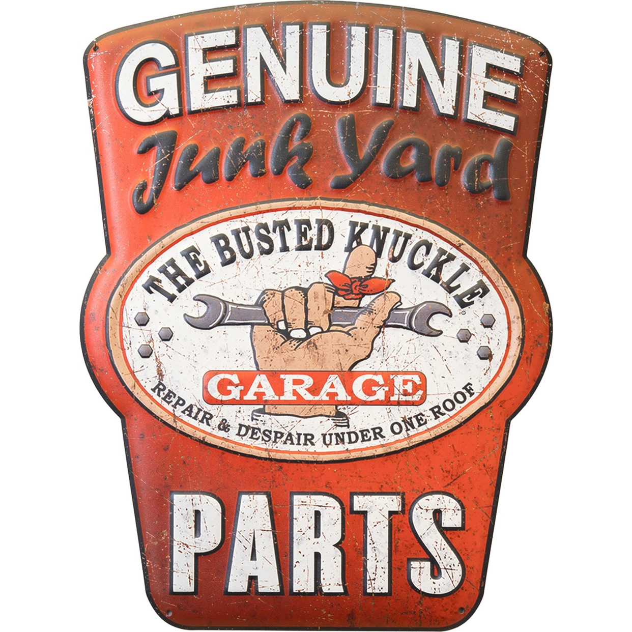 アンティークエンボスプレート GENUINE Junk Yard PARTS★
