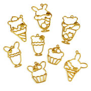 ソフトクリーム アイスクリーム フレーム レジン枠 アクセサリーパーツ 空枠 ゴールド 金具 ハンドメイド