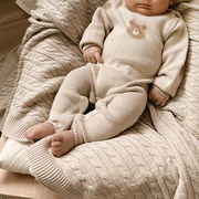 2025秋冬新作　ベビー服　クマ　ニット　オールインワン　柔らか　セーター　可愛い　おしゃれ　子供服