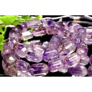 希少形状 スーパーセブンアメジスト 7-9x6-7mm 原石ラフカット ブレスレット 1個売り _BG6118-1