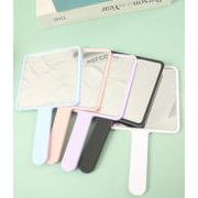 角形ハンドミラー 可愛い柄 コンパクト 携帯用 メイク鏡 ギフト  5色