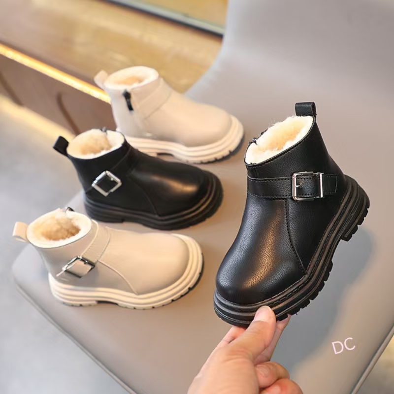 2025子供靴 滑り止め ショートブーツ  キッズ  男女兼用  裹起毛 2色「22-30＃」 DC