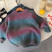 2025秋冬新作  子供服 　キッズ　男の子　厚手　グラデーション　セーター　プルオーバー  90cm-140cm DC