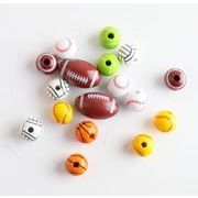 ボール 木のビーズ ラグビー バスケットボール サッカー バレーボール キーホルダー DIY装飾 記念品