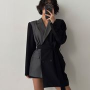 今季マストバイ    気質   おしゃれ  デザイン   ニット  トップス  リボン付き   スーツジャケット