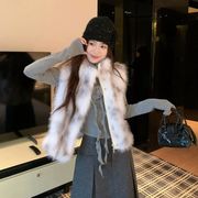 秋冬トップス Tシャツ 長袖 スリム ベスト フェイファー ノースリーブ