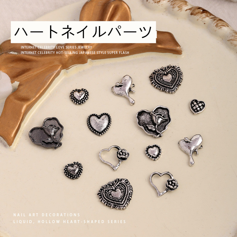 特価レジンパーツぐで猫りんごチャーム5連ハート✨薔薇1380 特価レジン