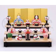 【ご紹介します！やきものの街、瀬戸市発祥！薬師窯のお雛様！】錦彩さくら雛(組み立て式三段飾り)